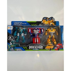Resim Mavi Su Dünyası Araba Olan Robot Seti 3' Lü Transformers Set 