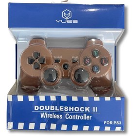 Resim YUES PS3 DualShock 3 Uyumlu Kablosuz Joystick – Kahverengi, Titreşimli Şarjlı Oyun Kolu 