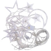 Resim Agoodshop Led Dize Işık Pentagram Yıldız Perde Işıkları Peri Düğün Doğum Günü Noel Aydınlatma Kapalı D Beyaz 