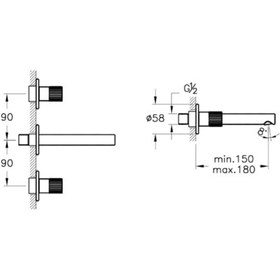 Resim Vitra Origin A42582 Ankastre Lavabo Bataryası Krom 