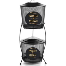 Resim Matmel Metal 2 Katlı Sebzelik - Siyah 