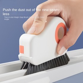 Resim 1 adet 2-in-1 Pencere Yolu Temizleme Fırçası - Ayrılabilir Kapı ve Pencere Eşi Temizleyici, Cam Köşe Temizleyici, Plastik Şarj Edilemeyen Eşi Temizleyici, Oturma Odası, Yatak Odası, Mutfak ve Dış Mekan Kullanımı için Pencere Temizleme Fırçası | Ergonomik Sap | Dayanıklı Plastik Fırça 