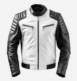 Resim NYC GİYİM TEKSTİL Prof Model Siyah Ve Beyaz Hakiki Koyun Derisi Entegreli Spor Mont 