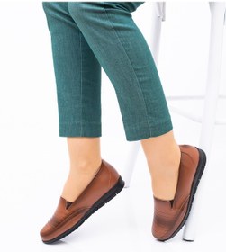 Resim Anne Ayakkabısı Tam Ortopedik Günlük Hakiki Deri Topuk Jelli Düz Taban Özel Bedenler Bordo 