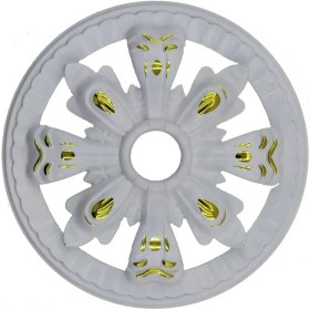Resim Decogold Saray Tavan Motif 25*25 cm Beyaza Altın Küçük Avize Göbeği 