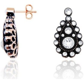 Resim Diamond Line - Gülaylar - Pembe Altın 8 Ayar Elmas Görünümlü Küpe 