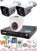 Resim XFury 3 Kameralı 5mp 3.6mm Lens 2mp Görüntü 6 Atom Led Gece Görüşlü FullHd Güvenlik Kamerası 5525di 500GB Fury