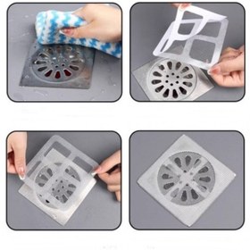 Resim gaman 3 ADET 10x10Cm Yapışkanlı Lavabo Süzgeci - Evye Süzgeci Duş - Banyo Gideri Süzgeci 