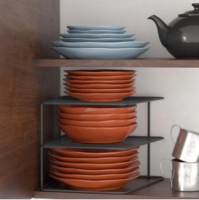 Resim ASTERA Dolap Içi Düzenleyici Mutfak Rafı Metal Mat Siyah Kb091 