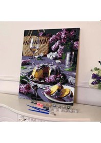 Resim Sayılarla Boyama Seti 40 X 50 Cm Tuval Şasesine Gerili Masadaki Zarafet 