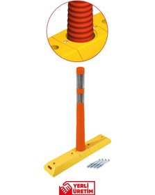 Resim 12297 Delinatörlü Şerit Düzenleme Butonu 92 Cm Yüksek Reflektörlü Trafik Yönlendirme Butonu 