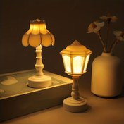 Resim 1 adet LED Küçük Masa Lambası, Akrilik Şeffaf Gece Lambası, Ev Dekorasyonu Atmosfer Süsleri, Nostaljik Retro Gece Lambası, Mini Küçük Masa Lambası 