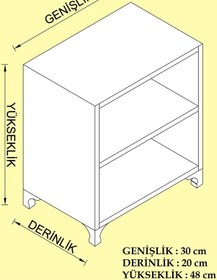 Resim Kenzlife Kitaplık Tuğçe 048 030 020 Crd Ayaklı Mutfak Dolabı Banyo Ofis Ayakkabılık Kiler 