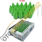 Resim A Kalite Mefsa Bijon Kapağı Sivri 19 Mm Yeşil 20 Li Set 