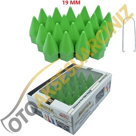 Resim A Kalite Mefsa Bijon Kapağı Sivri 19 Mm Yeşil 20 Li Set 