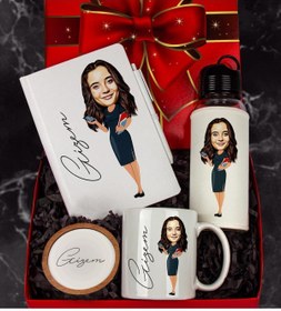 Resim Ejoya Kişiye Özel Karikatür Tasarım Hediye Paketi 96717 