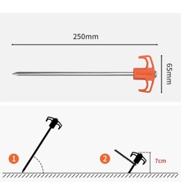 Resim Naturehike Çadır Kazığı 25 cm ( Galvanizli Demir ) (2 Pcs) 