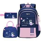 Resim Meridiangoods Büyük Kapasiteli Katlanabilir Ayarlanabilir Pembe Renk Askılı Uzay Temalı 3lü Sırt Çantası Seti Okul Seyahat İçin İdeal Pembe Renk 