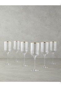 Resim English Home Bridgette Cam 6'lı Kadeh 350 Ml Gold Gold 