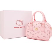Resim Sanrio Hello Kitty Baskılı Çanta - Şık Büyük Kapasiteli Sentetik Deri Omuz Askısı ve Fermuarlı Kapatmalı, Pembe & Beyaz Hayvan Desenli Kadınlar için Alışveriş Seyahat Hediyesi, Hello Kitty Çantası 