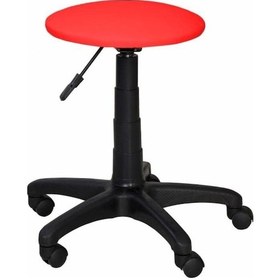 Resim Ofiscombin Dönebilir Döner Tekerlekli Bar Eczane Laboratuvar Medikal Kuaför Taburesi Sandalye Kirmizi Deri 00047499842 