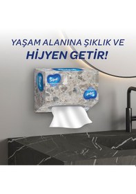 Resim Selpak El ve Yüz Havlusu Kutulu Mermer Desen 5 x 80'li 