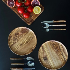 Resim El Yapımı Zeytin Ağacı Yemek Takımı - 2 Kişilik, Yemek Takımı, İki Kişilik Ahşap Mutfak Yemek Takımı, Sofra Takımları - 2'li set 