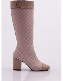 Resim Dgn K610-22k Kadin Küt Burun Topuklu Çizme K610-1710-R2440 Bej 