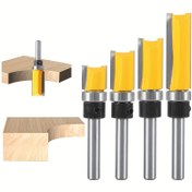 Resim 1/4" Şaftlı Hassas Desenli Düz Kesim Freze Ucu, Düz Kesim Ahşap Kesici, Ultra-Hassas, Dikişsiz Kesimler - Dayanıklı & Çok Yönlü, Pürüzsüz Frezeleme & Detaylı Bitirme 