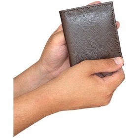 Resim Premium Serisi Özel Kutulu Lüks Deri Klasik Dikey Cüzdan Kemer Kartlık Ve Çakmak Erkek Seti Kahverengi 