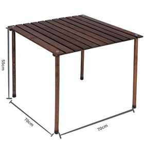 Resim Bag The Joy 70x70x55 CM Ahşap Katlanır Rulo Antrasit Kamp ve Piknik Masası 