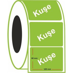 Resim Kuşe Renkli Etiket 80X100 MM 450'li Rulo 