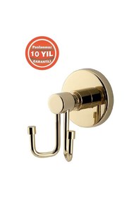 Resim Çelik Banyo Paslanmaz Pirinç Flora Bornozluk Havlu Askısı Altın Gold 