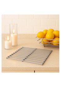 Resim Kare Izgara Nihale, Metal Nihale, Çay Altlığı, Tencere Ve Tava Altlığı Gümüş 