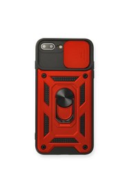 Resim artlab Art İphone 7 Plus Kılıf Pars Lens Yüzüklü Silikon - Kırmızı Lab 