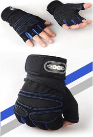 Resim BGA Bisiklet eldiveni spor halter fitness bilek sarış bantlı egzersiz eldiveni 