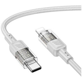 Resim Hoco U129 Transparan Type-c To Lightning Data Ve Şarj Kablosu 1m- 5775 