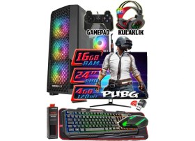 Resim Warbox PUBG 24" Monitör i5 3350p 16gb Ram 256gb Ssd 250gb Hdd GT740 DDR5-4gb E.kartı Gaming Takım Bilgisayar 
