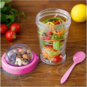 Resim Taken Go Kapaklı Kaşıklı Pratik Taşınabilir Meyveli Yoğurt Kabı 