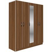 Resim Kenzlife Gardırop 5 Kapaklı Kapılı 150 Lilyum Cvz Aynalı Gardolap Dolap 