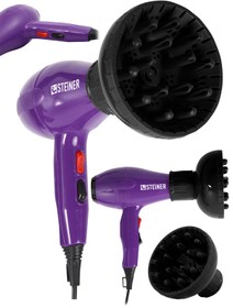 Resim STEİNER 3800 Watt Professional Saç Kurutma Makinesi Ac Motor Fön Makinesi Mor + Difüzör + 2 Adet Başlık 