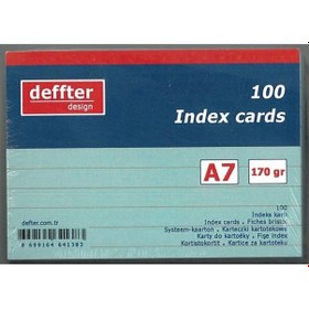 Resim Deffter A7 Çizgili Index Kartı Mavi 
