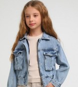 Resim Kız Kot Ceket 24yesc23236 Mavi 