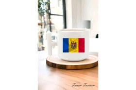 Resim Tanem Milli Bayrak Detaylı T Kulp Kahve Kupası, Milli Renkler, Vatansever, Ulusal Kimlik, Milliyetçi Kupa 