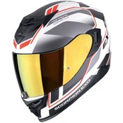 Resim Scorpion Exo 520 Evo Air Lena Kapalı Motosiklet Kaskı Mat Beyaz Gümüş Kırmızı Beyaz - Gümüş 