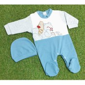 Resim Sönmez Baby Kitapçı Sincap Penye Tulum Ve Şapkası Bebe Takımı 