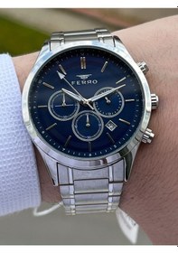 Resim Ferro Çelik Kordon İç Fonksiyonları Aktif Chronograph 30 Mt Su Geçirmez Erkek Kol Saat Efm31371-a3 