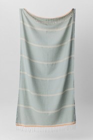 Resim Mykonos Keten Peştemal - 100x180 cm / Çelik Gri 