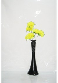 Resim 60 Cm Desenli Siyah Vazo Sarı Çiçek 