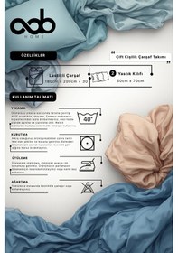 Resim Ranforce Çift Kişilik Lastikli Çarşaf Seti Yastık Kılıflı 180 X 200+30 Çağla Yeşili 